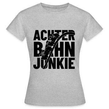 Achterbahn Junkie - Frauen T-Shirt - Grau meliert - Vorne - AI Model Female 172 dark (172cm)