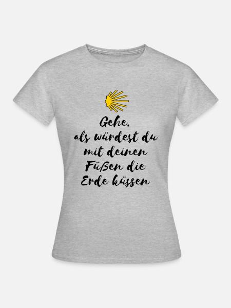 Jakobsweg - Frauen T-Shirt - Grau meliert