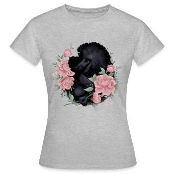 Pudel schwarz - Frauen T-Shirt - Grau meliert - Vorne - AI Model Female 172 dark (172cm)