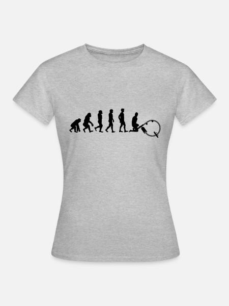 Modelleisenbahn - Frauen T-Shirt - Grau meliert