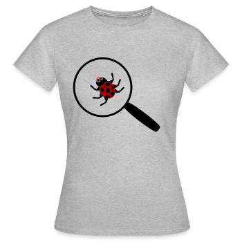 Marienkäfer unter der Lupe - Frauen T-Shirt - Grau meliert - Vorne - AI Model Female 172 dark (172cm)