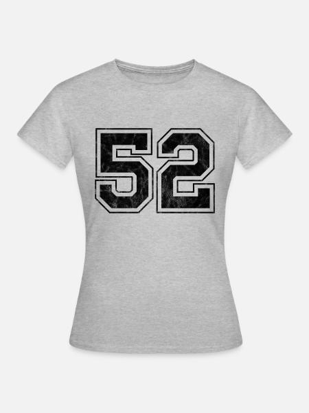 Anzahl 52 - Frauen T-Shirt - Grau meliert