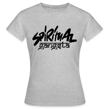 Spiritual Gangsta - Frauen T-Shirt - Grau meliert - Vorne - AI Model Female 172 dark (172cm)