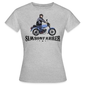 Simson Driver Cool Monkey with Simson DDR Retro Moped - Women's T-Shirt - heather grey - Front - AI Model Female 172 dark (172cm)