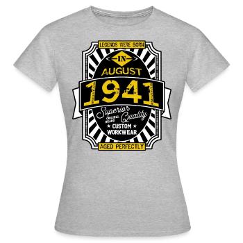 1941 AUGUST - T-shirt Femme - gris chiné - Devant - AI Model Female 172 dark (172cm)