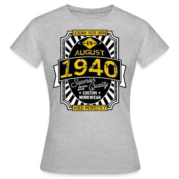 1940 AUGUST - T-shirt Femme - gris chiné - Devant - AI Model Female 172 dark (172cm)