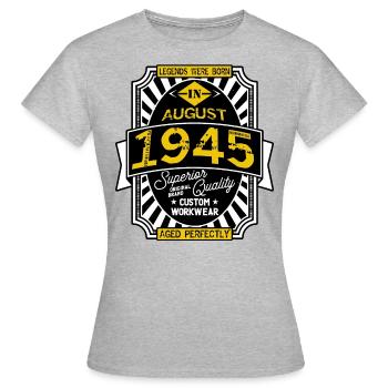 1945 AUGUST - T-shirt Femme - gris chiné - Devant - AI Model Female 172 dark (172cm)