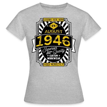 1946 AUGUST - T-shirt Femme - gris chiné - Devant - AI Model Female 172 dark (172cm)