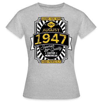 1947 AUGUST - T-shirt Femme - gris chiné - Devant - AI Model Female 172 dark (172cm)
