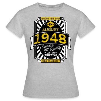 1948 AUGUST - T-shirt Femme - gris chiné - Devant - AI Model Female 172 dark (172cm)