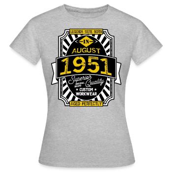 1951 AUGUST - T-shirt Femme - gris chiné - Devant - AI Model Female 172 dark (172cm)