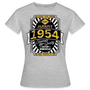 1954 AUGUST - T-shirt Femme - gris chiné - Devant - AI Model Female 172 dark (172cm)