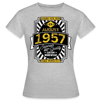 1957 AUGUST - T-shirt Femme - gris chiné - Devant - AI Model Female 172 dark (172cm)