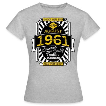 1961 AUGUST - T-shirt Femme - gris chiné - Devant - AI Model Female 172 dark (172cm)