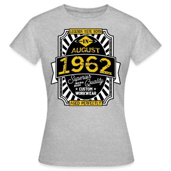1962 AUGUST - T-shirt Femme - gris chiné - Devant - AI Model Female 172 dark (172cm)
