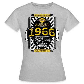 1966 AUGUST - T-shirt Femme - gris chiné - Devant - AI Model Female 172 dark (172cm)