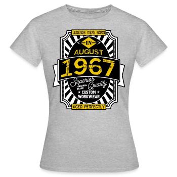 1967 AUGUST - T-shirt Femme - gris chiné - Devant - AI Model Female 172 dark (172cm)