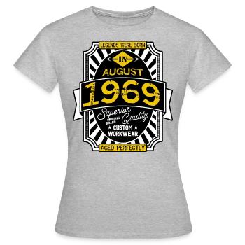1969 AUGUST - T-shirt Femme - gris chiné - Devant - AI Model Female 172 dark (172cm)