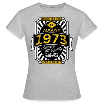 1973 AUGUST - T-shirt Femme - gris chiné - Devant - AI Model Female 172 dark (172cm)