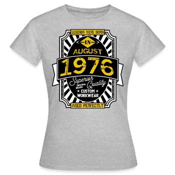 1976 AUGUST - T-shirt Femme - gris chiné - Devant - AI Model Female 172 dark (172cm)