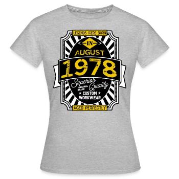 1978 AUGUST - T-shirt Femme - gris chiné - Devant - AI Model Female 172 dark (172cm)