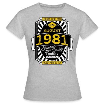1981 AUGUST - T-shirt Femme - gris chiné - Devant - AI Model Female 172 dark (172cm)