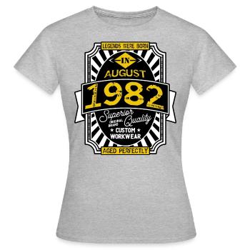1982 AUGUST - T-shirt Femme - gris chiné - Devant - AI Model Female 172 dark (172cm)