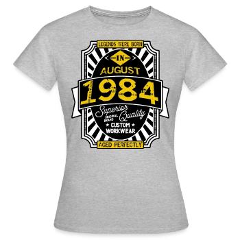1984 AUGUST - T-shirt Femme - gris chiné - Devant - AI Model Female 172 dark (172cm)