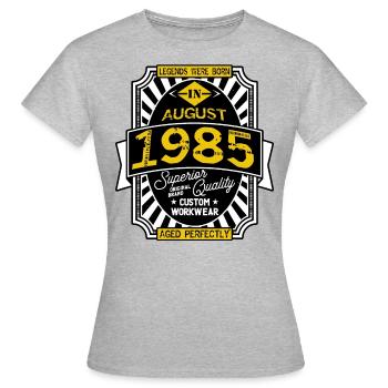1985 AUGUST - T-shirt Femme - gris chiné - Devant - AI Model Female 172 dark (172cm)