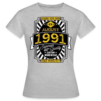 1991 AUGUST - T-shirt Femme - gris chiné - Devant - AI Model Female 172 dark (172cm)