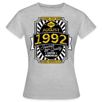 1992 AUGUST - T-shirt Femme - gris chiné - Devant - AI Model Female 172 dark (172cm)