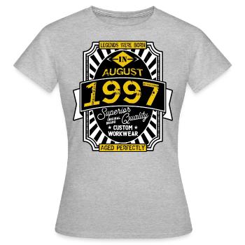 1997 AUGUST - T-shirt Femme - gris chiné - Devant - AI Model Female 172 dark (172cm)