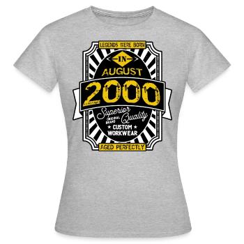 2000 AUGUST - T-shirt Femme - gris chiné - Devant - AI Model Female 172 dark (172cm)