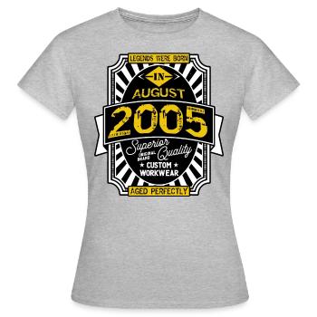 2005 AUGUST - T-shirt Femme - gris chiné - Devant - AI Model Female 172 dark (172cm)