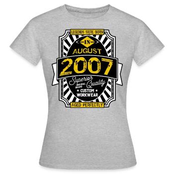 2007 AUGUST - T-shirt Femme - gris chiné - Devant - AI Model Female 172 dark (172cm)