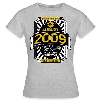 2009 AUGUST - T-shirt Femme - gris chiné - Devant - AI Model Female 172 dark (172cm)