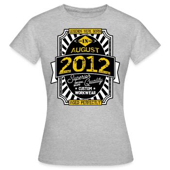 2012 AUGUST - T-shirt Femme - gris chiné - Devant - AI Model Female 172 dark (172cm)