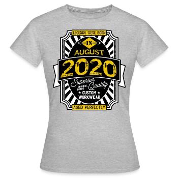 2020 AUGUST - T-shirt Femme - gris chiné - Devant - AI Model Female 172 dark (172cm)
