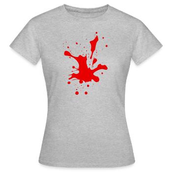 Blutspritzer Horror Geschenkidee - Frauen T-Shirt - Grau meliert - Vorne - AI Model Female 172 dark (172cm)