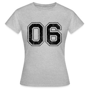 Numéro 06 - T-shirt Femme - gris chiné - Devant - AI Model Female 172 dark (172cm)