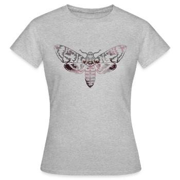 Moth,contour,gris,beige,mite - T-shirt Femme - gris chiné - Devant - AI Model Female 172 dark (172cm)