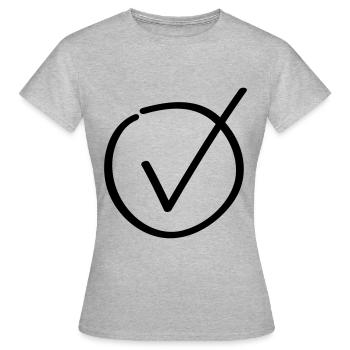 haken symbol icon - Frauen T-Shirt - Grau meliert - Vorne - AI Model Female 172 dark (172cm)