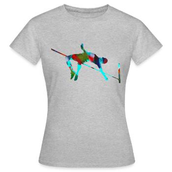 Saut en hauteur, Athlétisme, Sports, Saut - T-shirt Femme - gris chiné - Devant - AI Model Female 172 dark (172cm)