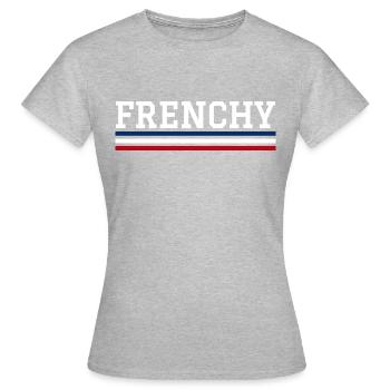 French y bleu blanc rouge - T-shirt Femme - gris chiné - Devant - AI Model Female 172 dark (172cm)