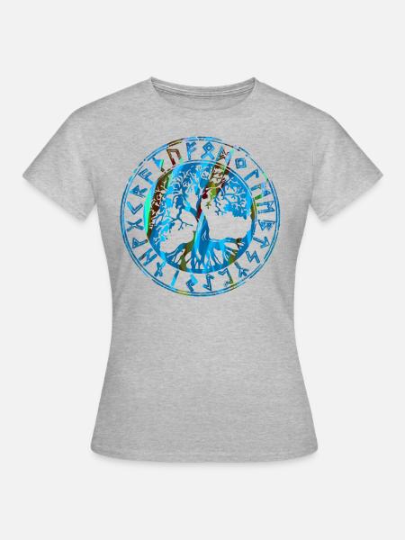 Baum des Lebens ,Lebensbaum,Graffiti,keltisch - Frauen T-Shirt - Grau meliert