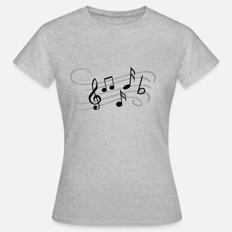 Musical sheet music notes pattern. Music - Women's T-Shirt - heather grey