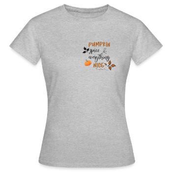 Pumpkin Spice - Frauen T-Shirt - Grau meliert - Vorne - AI Model Female 172 dark (172cm)
