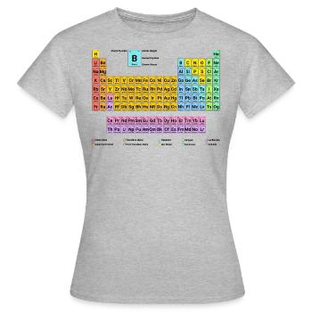 Periodic table of the elements new with description - Women's T-Shirt - heather grey - Front - AI Model Female 172 dark (172cm)