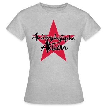 Antifascist action - Women's T-Shirt - heather grey - Front - AI Model Female 172 dark (172cm)
