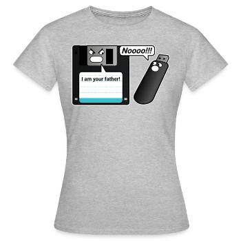 Disque lecteur clé USB père - T-shirt Femme - gris chiné - Devant - AI Model Female 172 dark (172cm)
